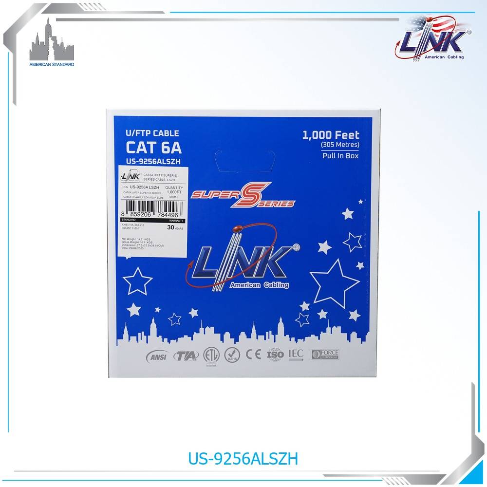 CAT 6A U/FTP SUPER-S SERIES CABLE LSZH ( ø 6.8 mm.) 305R M. /Pull in Bx. - รูปที่ 2