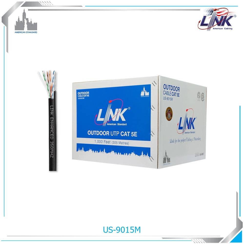 CAT 5E UTP, PE OUTDOOR w/Drop Wire (Single Jacket) Black 305 M./Reel in Bx.