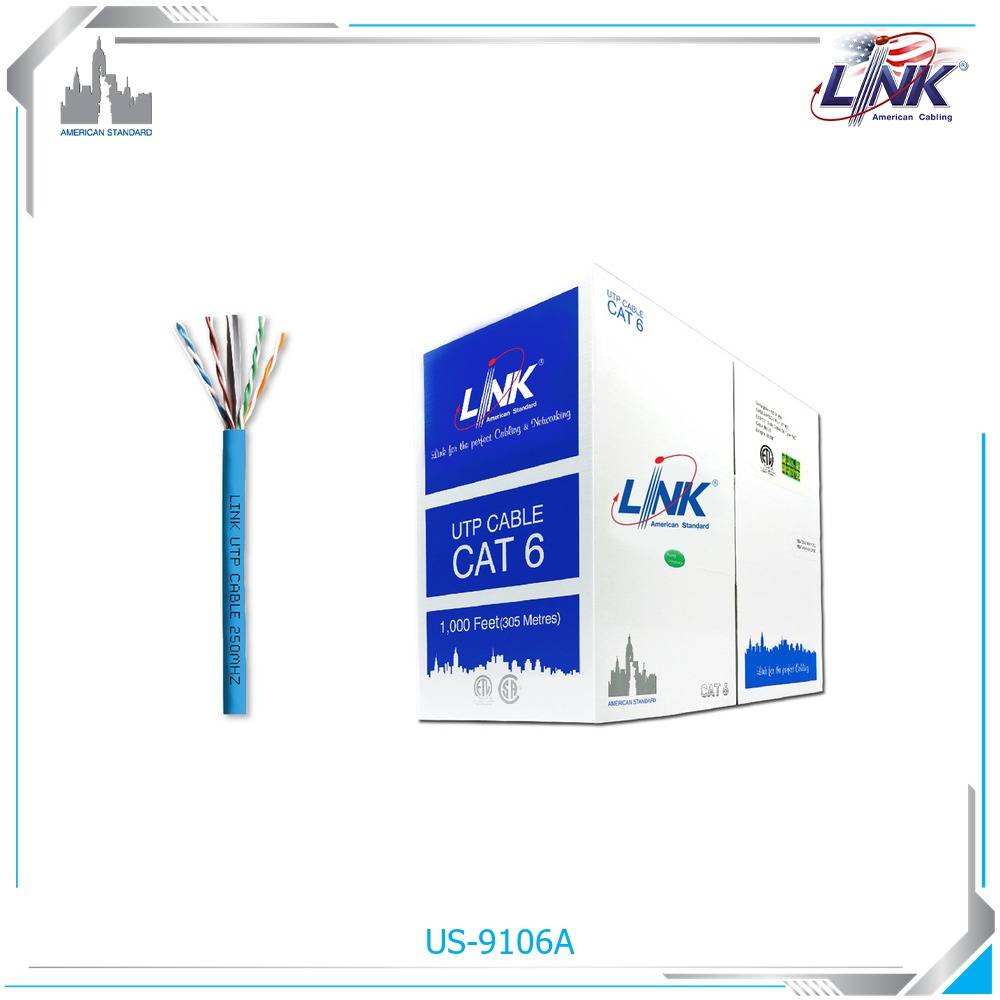 CAT 6 UTP (250 MHz) w/Cross Filler, 24 AWG, CM , UL Blue 305 M./Reelex