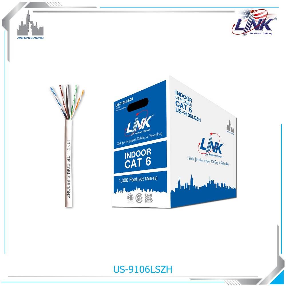CAT 6 UTP (250 MHz) w/Cross Filler, 23 AWG, LSZH White 305 M./Reelex