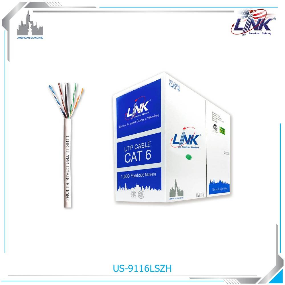 CAT 6 UTP ULTRA (600 MHz) w/Cross Filler, 23 AWG, LSZH White 305 M./Pull Bx.